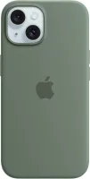 Kryt na mobil Apple iPhone 15 Silikónový kryt s MagSafe cyprusovo zelený