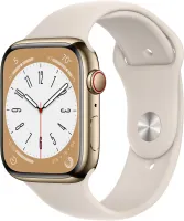 Chytré hodinky Apple Watch Series 8 45mm Cellular Zlatý nerez s hviezdne bielym športovým remienkom