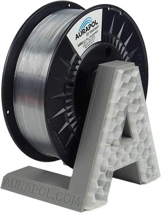 Filament AURAPOL PET-G Filament Natural transparent 1 kg 1,75 mm AURAPOL
