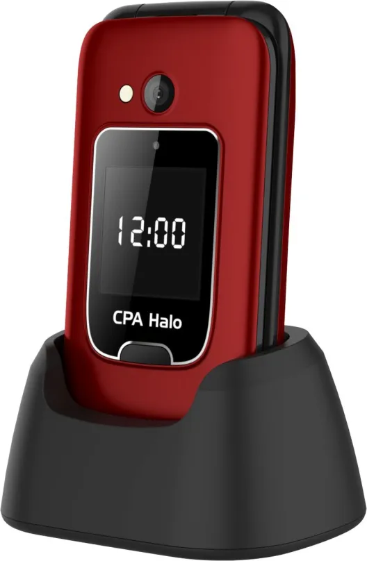 Mobilný telefón CPA Halo 25 Senior červený s nabíjacím stojanom