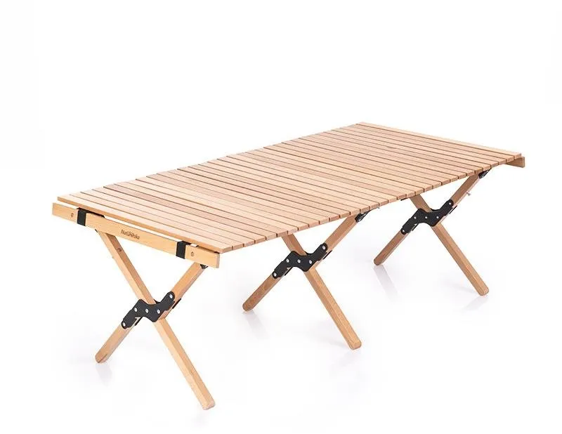 Kempingový stôl Naturehike rolovací drevený stolík 10,5 kg - buk