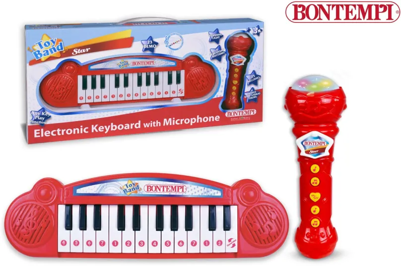 Hudobná hračka Bontempi Mini klávesnica a mikrofón Karaoke 35 x 10 x 3,5 cm