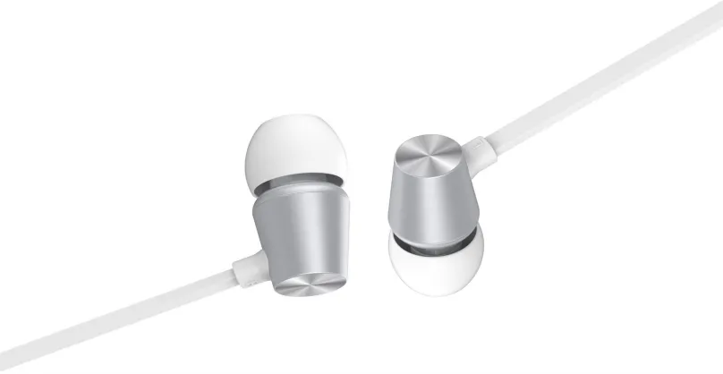 Slúchadlá Swissten Earbuds Dynamic YS500 strieborno/biela