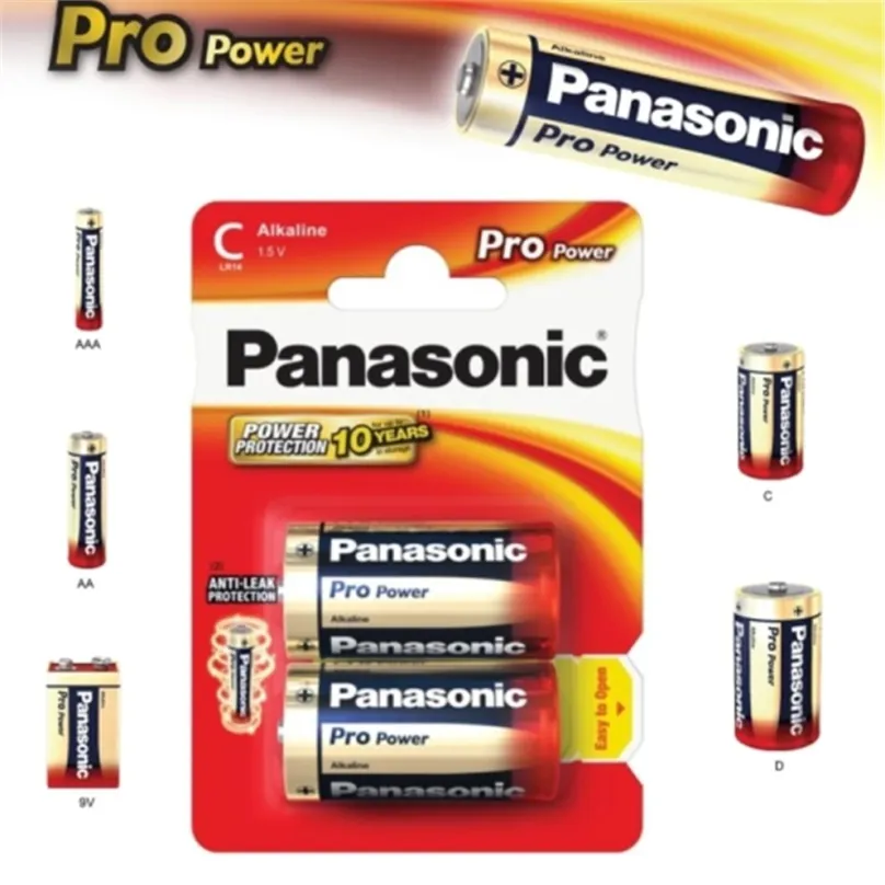 Batéria alkalická, malý monočlánok, C, 1.5V, Panasonic, blister, 2-pack, 225999, Pro Power