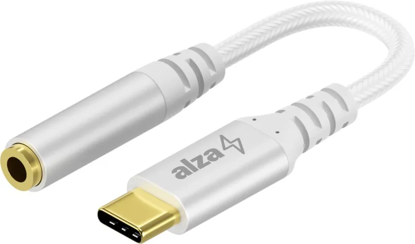 Redukcia AlzaPower USB-C (M) na 3.5mm Jack (F) 0.1m strieborná