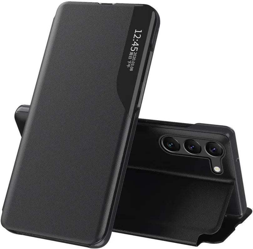 Puzdro na mobil MG Eco Leather View knižkové púzdro pre Samsung Galaxy S23 Plus, čierne