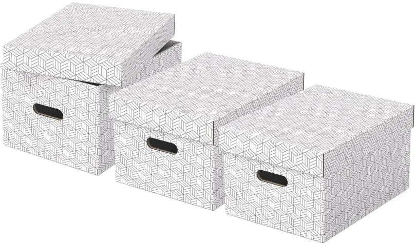 Archivačná krabica ESSELTE Home, veľkosť M, 26.5 x 20.5 x 36.5 cm, biela - set 3 ks