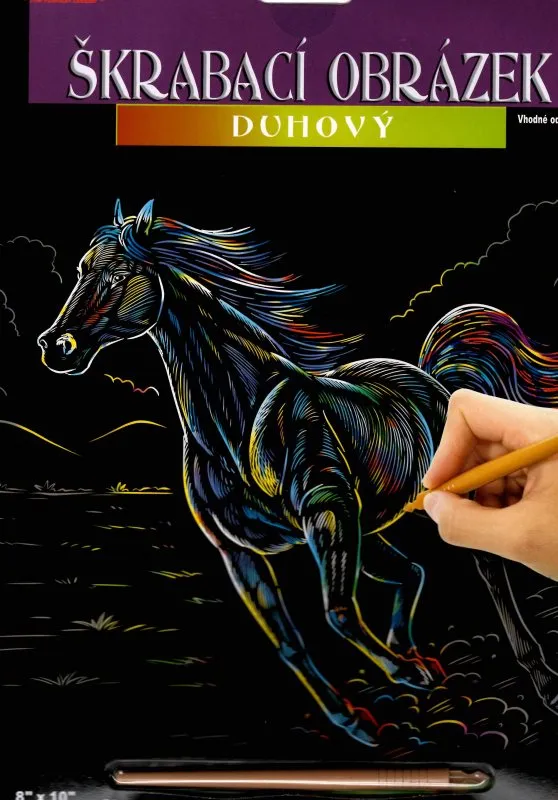 ARTLOVER Škrabací obrázok dúhový Bežiaci kôň 20x25cm