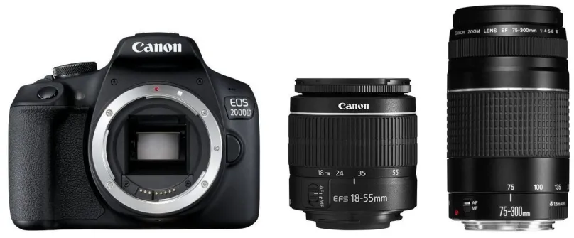Digitálny fotoaparát Canon EOS 2000D + EF-S 18-55 mm f/3,5-5,6 DC III + EF 75-300 mm f/4-5.6 III
