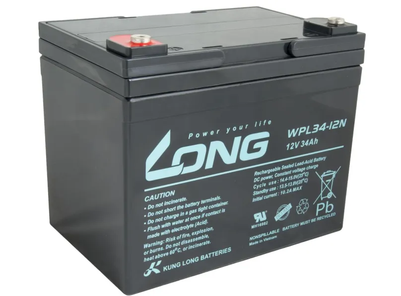 Batéria pre záložné zdroje LONG batéria 12V 34Ah M5 LongLife 12 rokov (WPL34-12N)