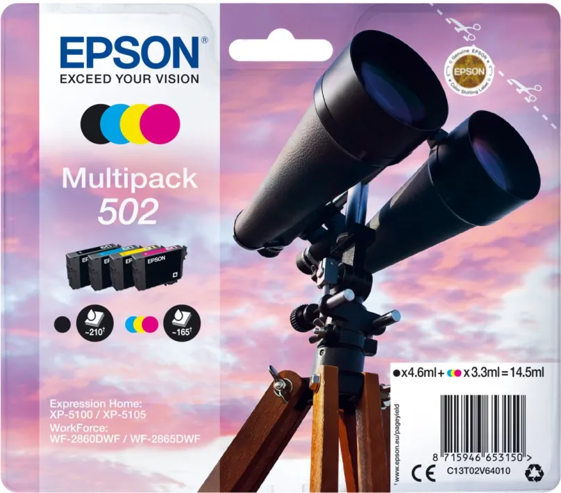 Cartridge Epson T02V640 Multipack, pre tlačiarne Epson WorkForce WF-2860, WF-2860, WF-2860