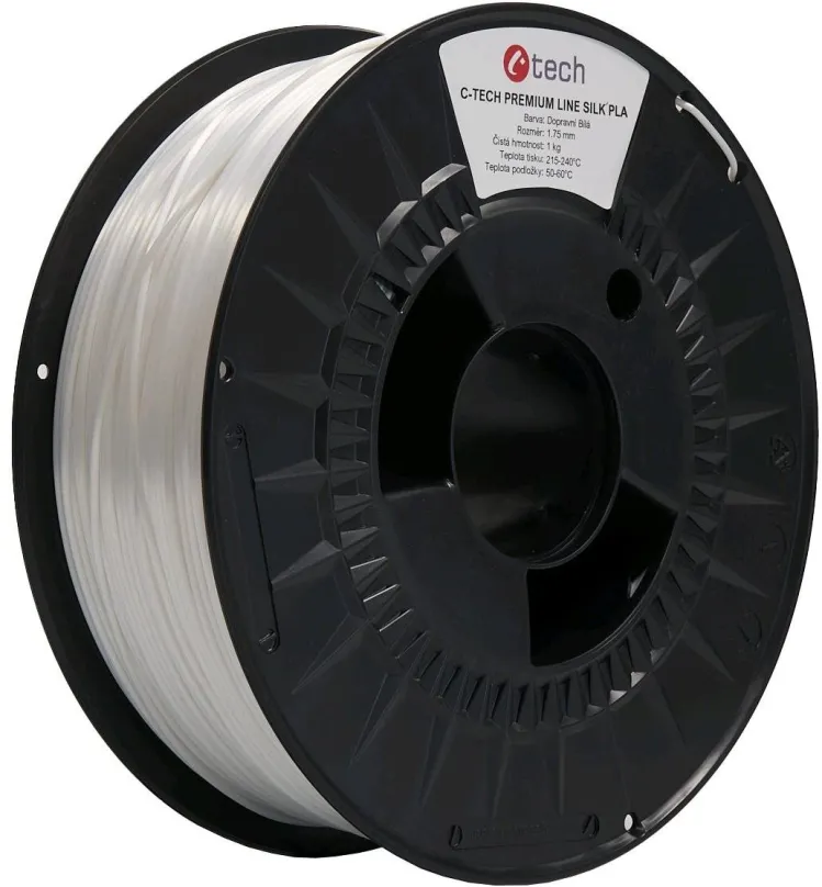 Filament C-TECH filament PREMIUM LINE PLA Silk dopravná biela RAL9003