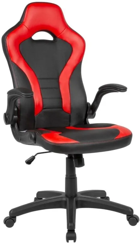 Herná stolička BRÜXXI Gerard, syntetická koža, čierna / červená