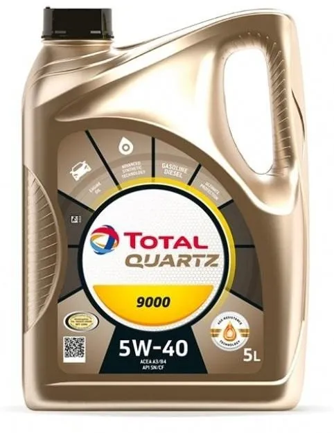 Motorový olej TOTAL QUARTZ 9000 5W40 5l, 5W-40, syntetický, longlife, API CF, CZ distribúc