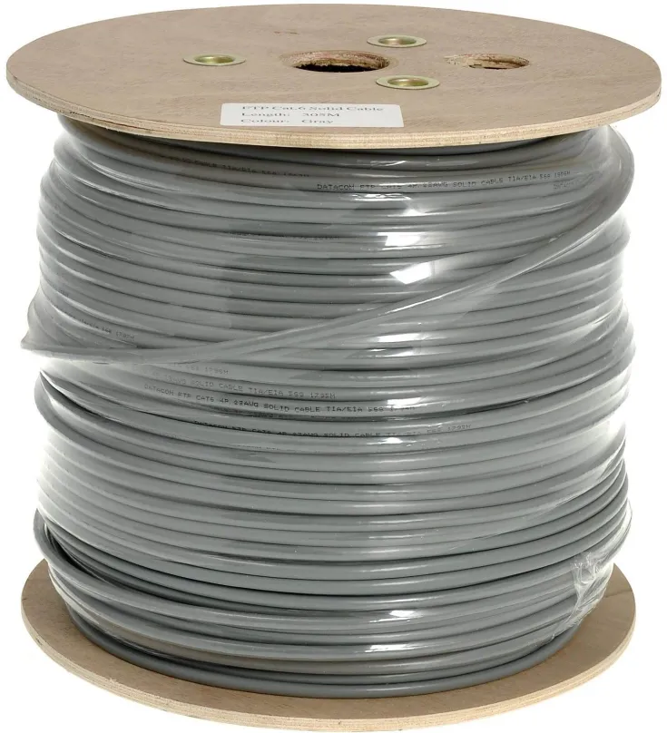Sieťový kábel Datacom drôt, CAT6, FTP, PVC, 305m / cievka