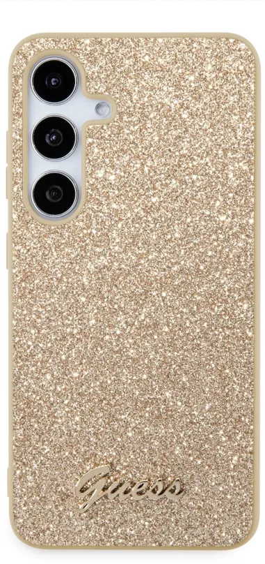 Kryt pre mobil Guess PC/TPU Glitter Flakes Metal Logo Zadný Kryt pre Samsung Galaxy S24 Gold