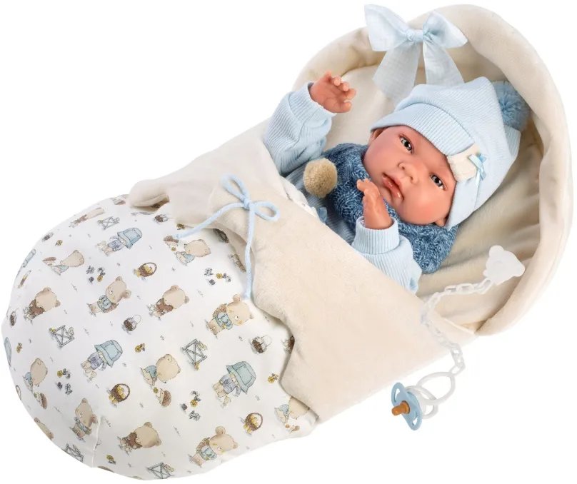 Bábika Llorens 73885 New Born Chlapček - realistická bábika bábätko s celovinylovým telom - 40 cm