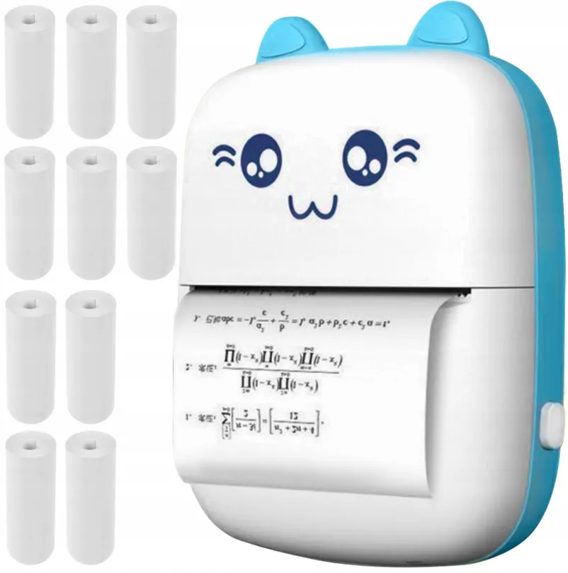 Tlačiareň štítkov Izoxis 22272 Mini termotlačiareň na štítkové fotografie, modrá mačka