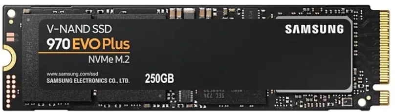 SSD disk Samsung 970 EVO PLUS 250 GB, M.2 (PCIe 3.0 4x NVMe), TLC (Triple-Level Cell), rýc
