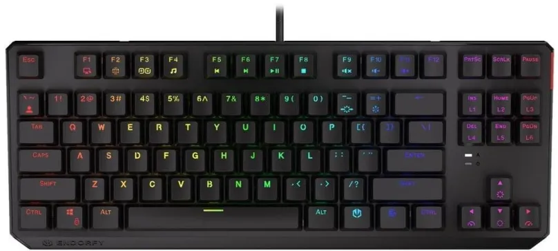 Herná klávesnica Endorfy Thock TKL Blue, CZ/SK layout