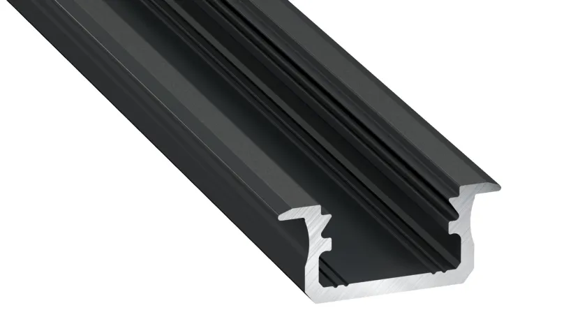 Hliníkový profil pre LED pásky "B", čierny lakovaný, 2m