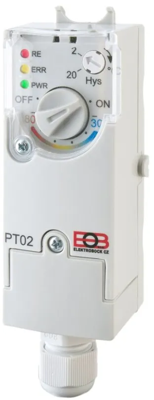 Termostat Elektrobock PT02, príložný - elektronický, rozsah regulácie 30-80°C, vhodné pre