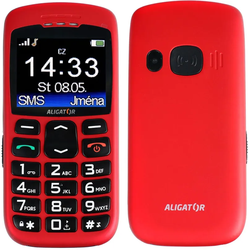 Mobilný telefón Aligator A670 Senior Red