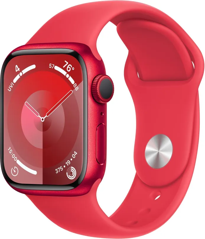 Chytré hodinky Apple Watch Series 9 41mm Cellular PRODUCT(RED) Červený hliník s červeným športovým remienkom - M/L
