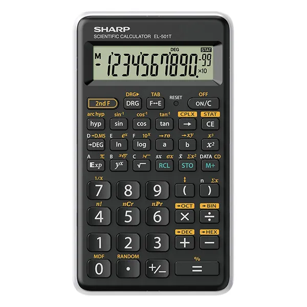 Sharp kalkulačka EL-501TWH, čierna, vedecká, desaťmiestna