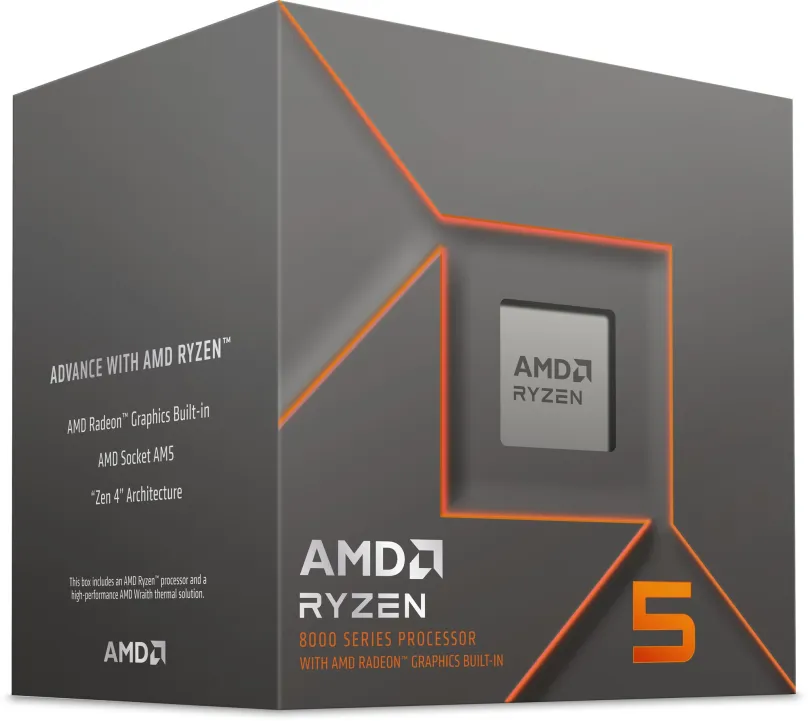 Procesor AMD Ryzen 5 8500G, 6 jadrový, 12 vlákien, 3,4 GHz (TDP 65W), Boost 5 GHz, 22MB L3