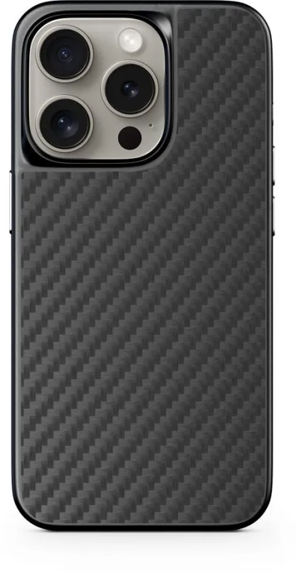 Kryt na mobil Epico Mag + Hybrid Carbon kryt pre iPhone 15 Pro s podporou MagSafe - čierny