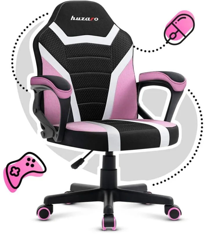 Herné stoličky Huzaro Detská Herné stoličky Ranger 1.0, pink mesh