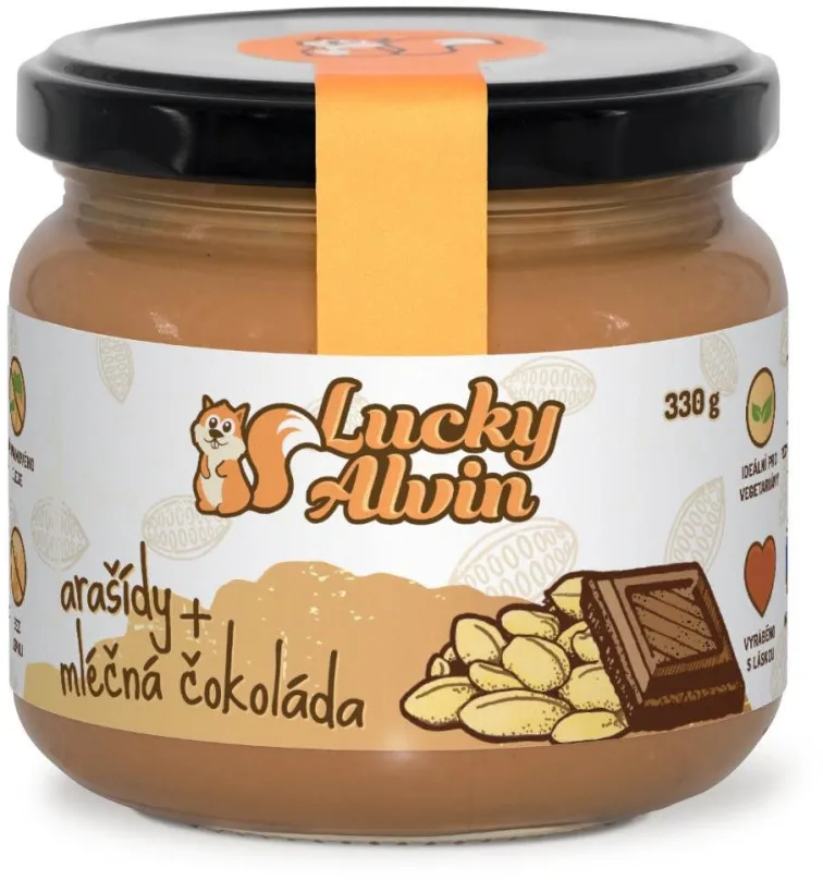 Orechový krém Lucky Alvin Arašidy + mliečna čokoláda 330 g