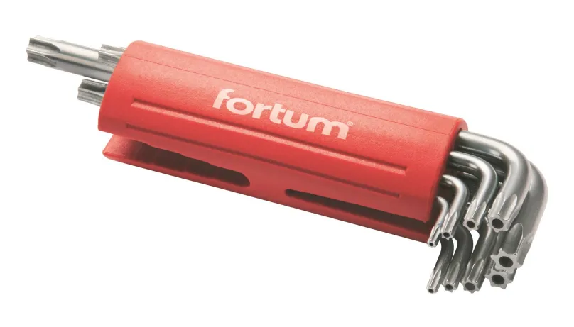 Sada torx FORTUM L-kľúče TORX vŕtané, sada 9 ks, 10-50mm
