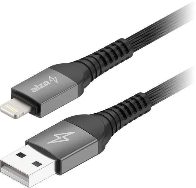 Dátový kábel AlzaPower AluCore Ultra Durable USB-A to Lightning (C189) 2m tmavo šedý