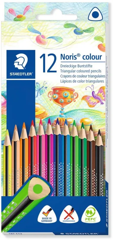 Pastelky STAEDTLER Noris Colour trojhranné, 12 farieb