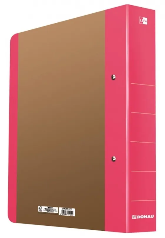 Šanón DONAU Life dvojkrúžkový, A4, 5 cm, neónovo ružový