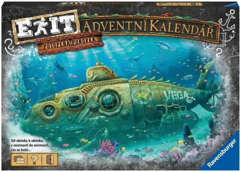 Adventný kalendár Ravensburger Kreatívne a výtvarné hračky 200771 EXIT Adventný kalendár Ponorka SK