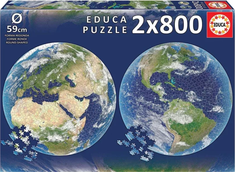 Puzzle Educa Guľaté puzzle Planéta Zem 2x800 dielikov