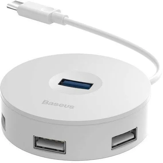 USB Hub Baseus round box USB HUB White, pripojenie pomocou USB 3.2 Gen 1 (USB 3.0), USB-C
