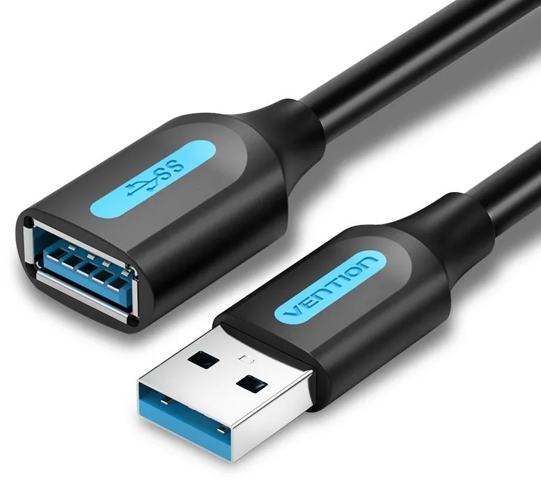 Dátový kábel Vention USB 3.0 Male to Female Extension Cable 1m Black
