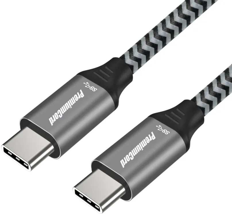 Dátový kábel PremiumCord Kábel USB 3.2 Gen 1 USB-C male - USB-C male, bavlnený oplet 2m