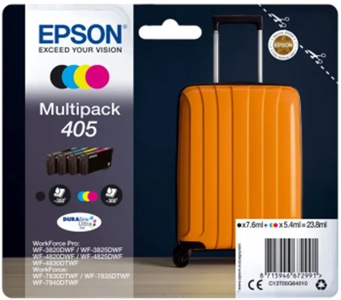 Cartridge Epson 405 multipack, pre tlačiarne WorkForce Pro WF-3820DWF, WF-3825DWF, WF-4820