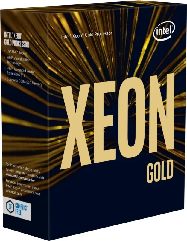 Procesor Intel Xeon Gold 6230R, 26 jadrový, 52 vlákien, 2,1 GHz (TDP 150W), Boost 4 GHz, 3