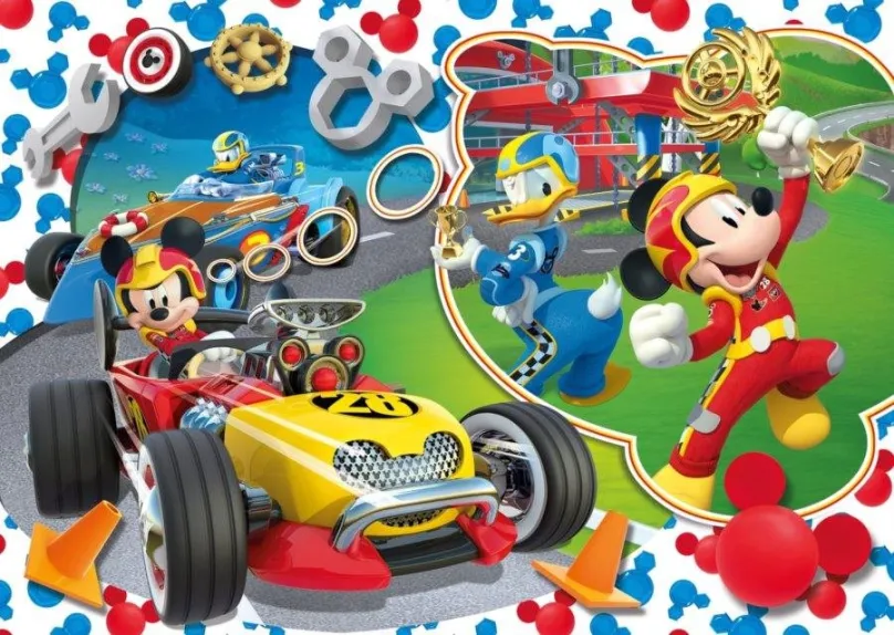 Puzzle Clementoni Puzzle Mickey Mouse: Na závodnom okruhu MAXI 104 dielikov