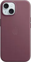 Kryt na mobil Apple iPhone 15 Kryt z tkaniny FineWoven s MagSafe morušovo červený