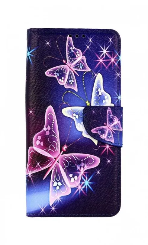 Puzdro na mobil TopQ Realme 7i knižkové Modré s motýlikmi 55116
