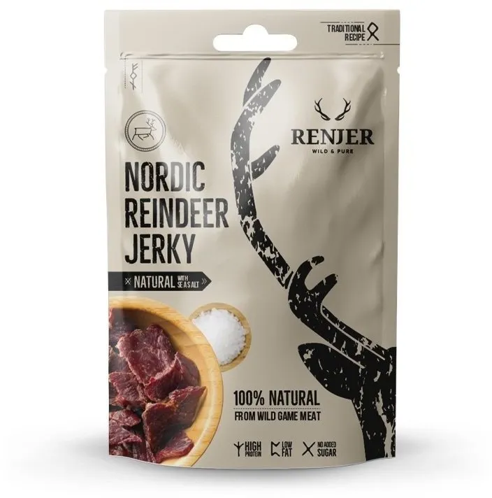 Sušené mäso Renjer Traditional Nordic Reindeer (Sobi) Jerky Sea Salt 25 g