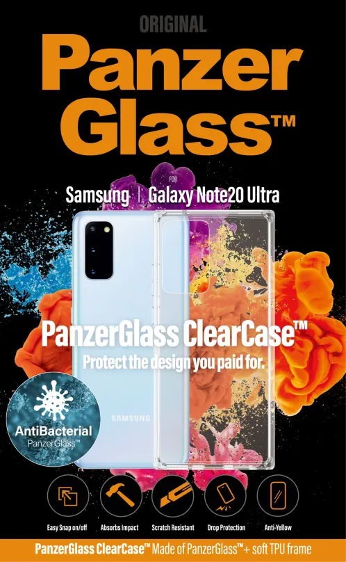 Kryt na mobil PanzerGlass ClearCase AntiBacterial pre Samsung Galaxy Note 20 Ultra 5G
