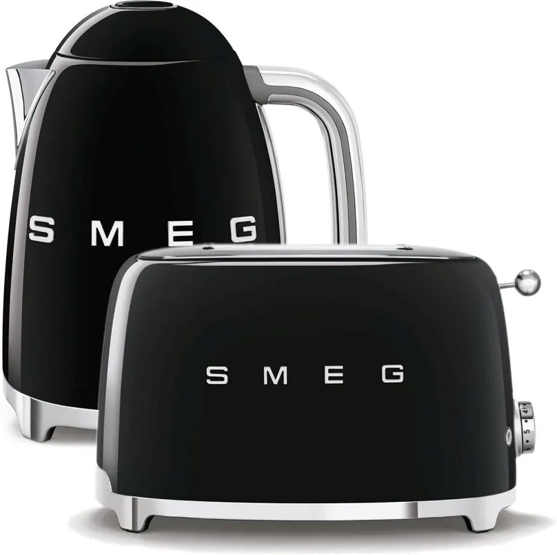 Set SMEG 50's Retro Style Kanvica 1,7 l čierna + hriankovač 2x2 čierny 950W